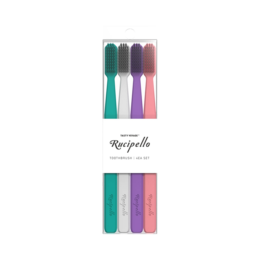 【Rucipello 韓國原裝進口精品禮盒】時尚牙膏4條+7度牙刷4支套組