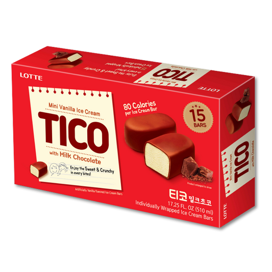 【Lotte】Tico可可脆皮香草風味雪糕(原味)(盒裝) 342g