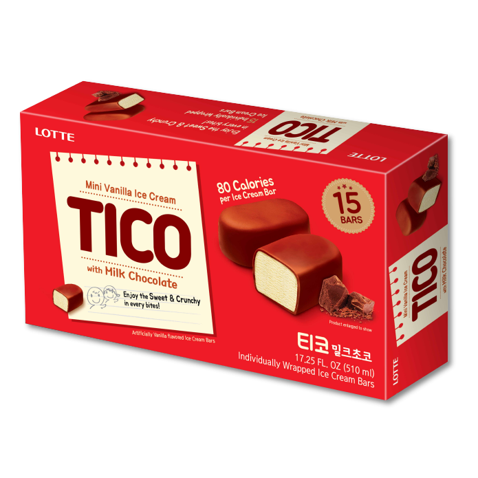 【Lotte】Tico可可脆皮香草風味雪糕(原味)(盒裝) 342g